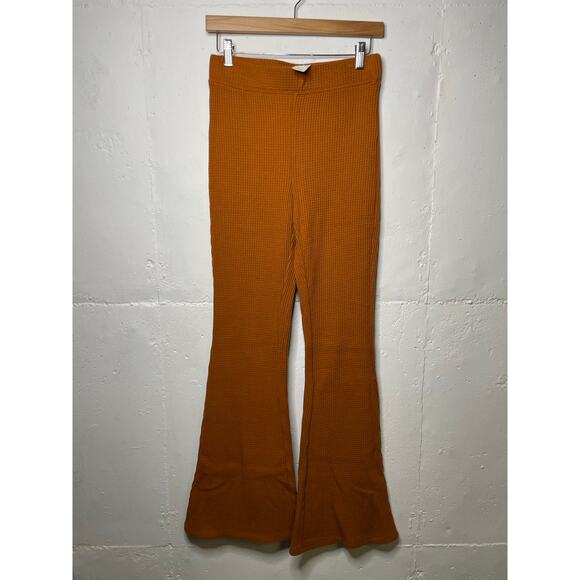 NEW Aerie Women’s Small High Waisted Waffle Knit Pull On Flare Lounge Pants - Picture 1 of 7